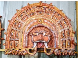 Antique theyyam wooden head cover